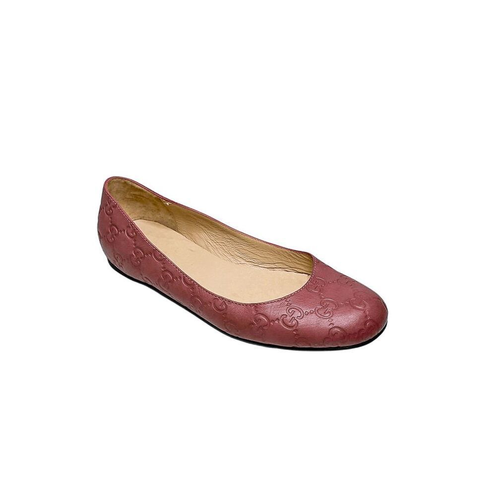 Gucci Guccissima Mauve Taupe Monogram Double G Ballet Flats Eu 36.5 Slip Ons
